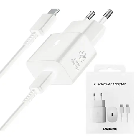 Samsung rychlonabíječka EP-T2510, 25W / bílá/ USB-C nabíječka / rychlé nabíjení / 25W / 1m