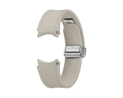 SAMSUNG Hybridní řemínek z eko kůže s překlápěcí sponou 20 mm (M/L) Etoupe