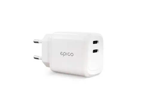 Epico Duální USB-C nabíječka 45W bílá / 2x USB-C