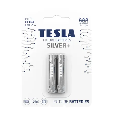 TESLA SILVER+ alkalická mikrotužková baterie AAA (LR03) 2 ks / papír