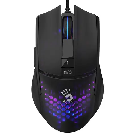 A4tech BLOODY L65 Max Honeycomb černá / Herní optická myš / 12000 DPI / 7tl. + kolečko / RGB / USB / 1.8 m