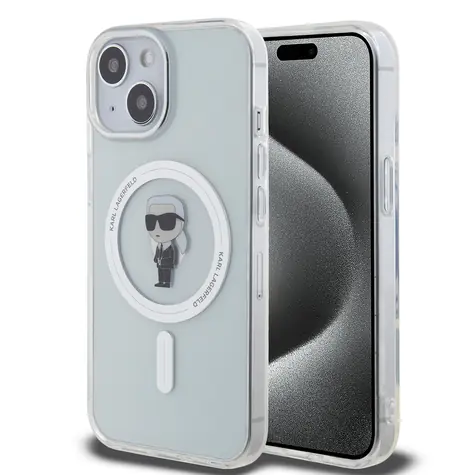 Karl Lagerfeld IML Ikonik MagSafe Zadní Kryt pro Apple iPhone 15 transparentní