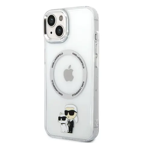 Karl Lagerfeld IML Karl and Choupette NFT MagSafe Zadní Kryt pro Apple iPhone 13 Pro transparentní