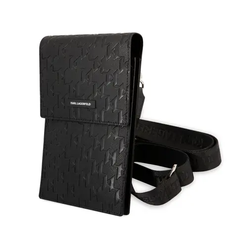 Karl Lagerfeld Saffiano Monogram Wallet Phone Bag černá