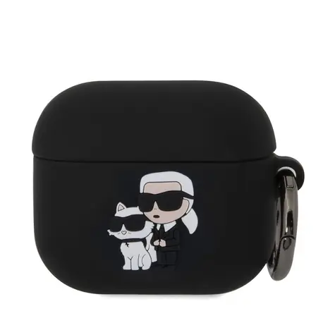 Karl Lagerfeld 3D Logo NFT Karl and Choupette Silikonové Pouzdro pro Apple AirPods 3 černá