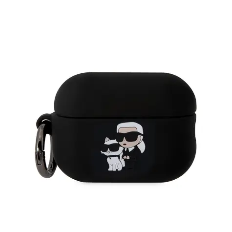 Karl Lagerfeld 3D Logo NFT Karl and Choupette Silikonové Pouzdro pro Apple AirPods Pro 2 černá