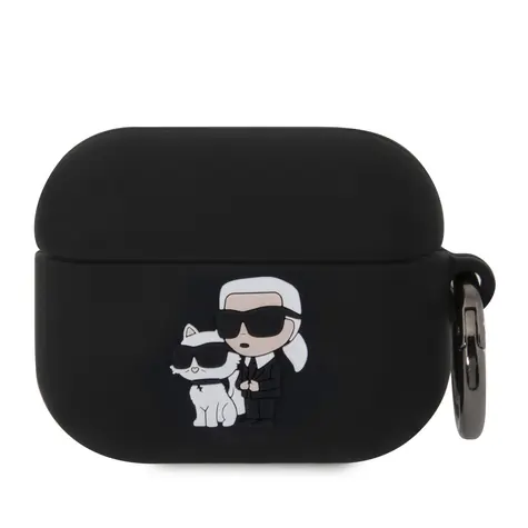 Karl Lagerfeld 3D Logo NFT Karl and Choupette Silikonové Pouzdro pro Apple AirPods Pro černá