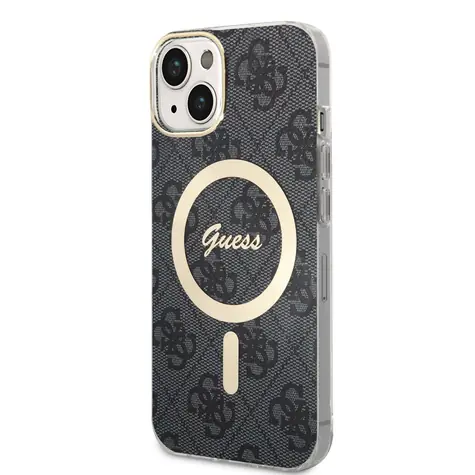 GUESS IML 4G MagSafe Zadní Kryt pro Apple iPhone 15 černá