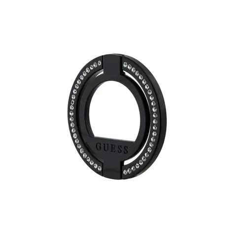 GUESS Rhinestones MagSafe Ringstand černá