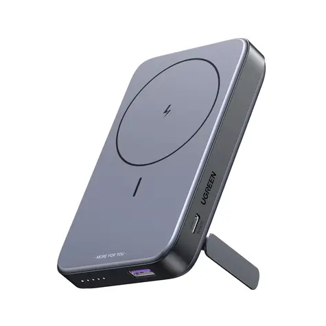 UGREEN Magnetic Wireless šedá / bezdrátová powerbanka / 10000mAh / 20W / Qi / USB-C / USB-A