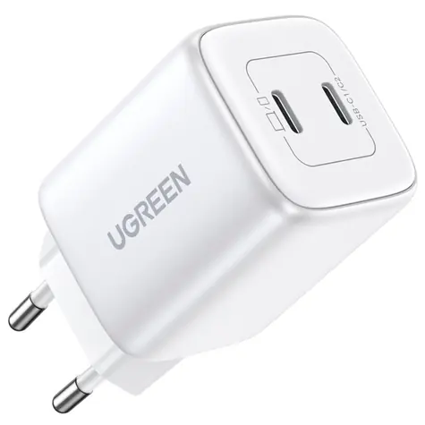 UGREEN Nexode Dual bílá / nabiječka / 2x USB-C / 25W+20W 