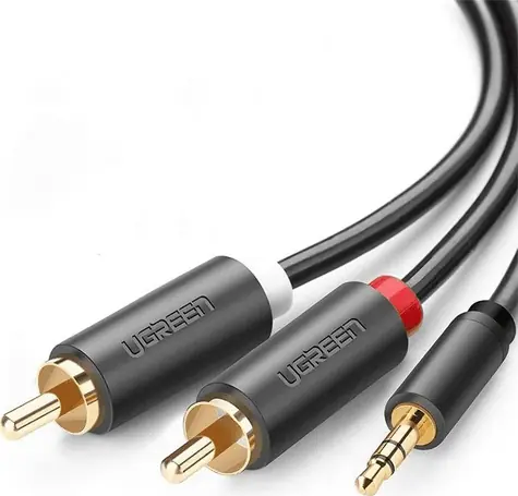 UGREEN AV102 Kabel 2x RCA (M) - jack 3.5 mm (M) 1.5m černá