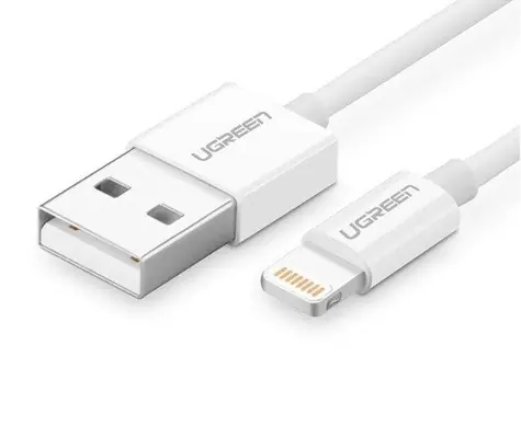 UGREEN Kabel USB-A (M) - Lightning (M) 1m bílá