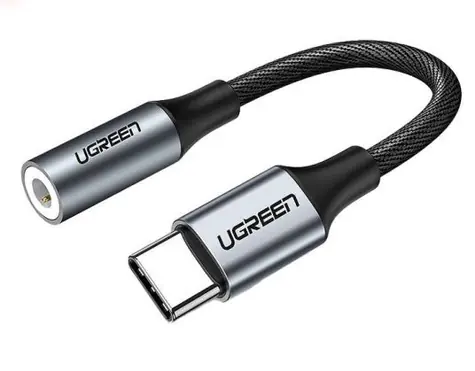UGREEN Kabel USB-C (M) - 3.5mm Jack (F) 0.1m černá