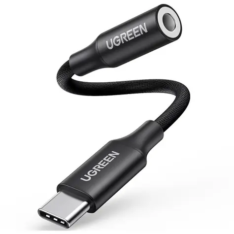 UGREEN AV161 Adaptér USB-C (M) - 3.5mm Jack (F) 0.1m černá