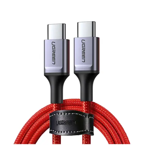 UGREEN 60186 Kabel USB-C (M) - USB-C (M) 1m červená / opletený / 60W