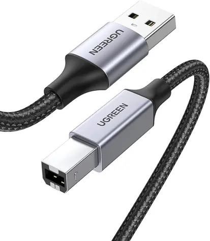 UGREEN 80803 Kabel USB-A 2.0 (M) - USB-B 2.0 (M) 2m černá / opletený