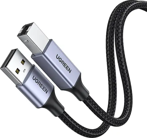 UGREEN 90560 Kabel USB-A 2.0 (M) - USB-B 2.0 (M) 5m černá / opletený