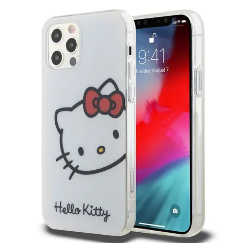 Hello Kitty IML Head Logo Zadní Kryt pro Apple iPhone 12/12 Pro bílá 