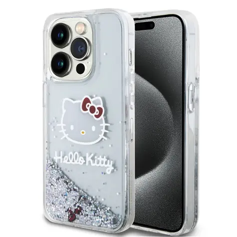 Hello Kitty Liquid Glitter Electroplating Head Logo Zadní Kryt pro Apple iPhone 13 Pro transparentní