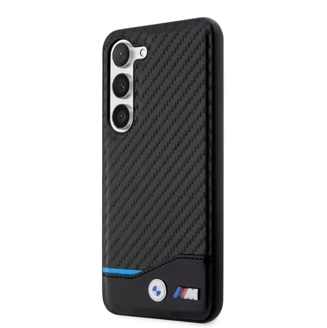 BMW M PU Carbon Blue Line Zadní Kryt pro Samsung Galaxy S23+ černá