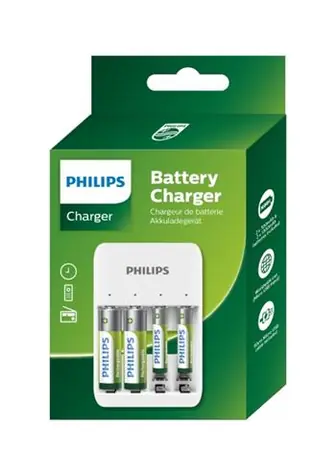 Philips SCB4013NB/00 / USB nabíječka AAA baterií / 4x AAA