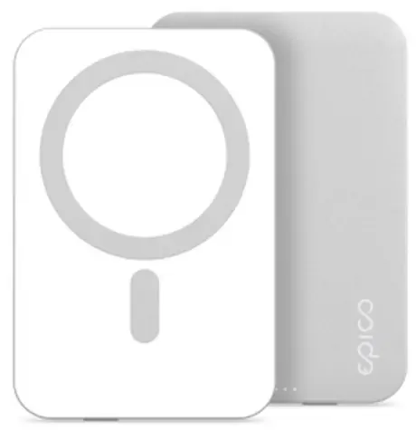 Epico Bezdrátová MagSafe power banka 5000mAh stříbrná
