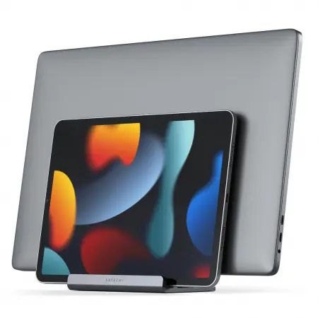 Satechi ST-ADVSM Dual Vertical Laptop Stand Vesmírně-šedá / stojan pro MacBook Pro a iPad