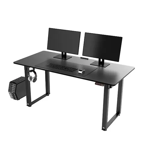 ULTRADESK Uplift černá / Herní stůl / 160 x 75 x 74 - 116 cm / nastavitelná výška / LED osvětlení 