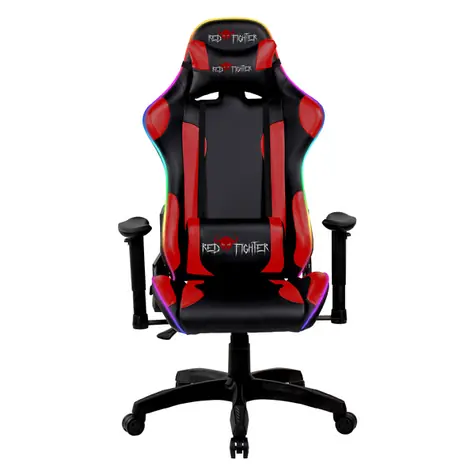 Red Fighter C8 herní křeslo černá / syntetická kůže / RGB podsvícení / odnímatelné polštářky / nosnost 132kg