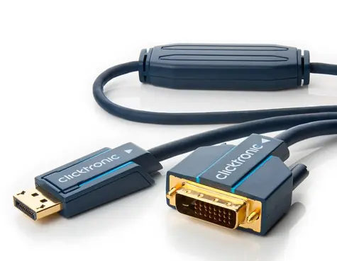 ClickTronic HQ OFC kabel DisplayPort - DVI M/M 5m / zlacené koncovky 