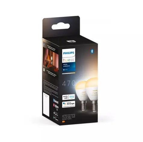Philips HUE WA LED Luster žárovka 5.1W sada 2ks / E14 / 470lm / 2200-6500K / IP20