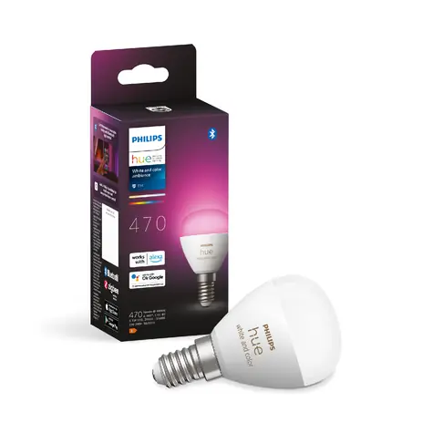 Philips HUE WACA LED Luster žárovka 5.1W / E14 / 470lm / 2000-6500K / stmívatelné / IP20