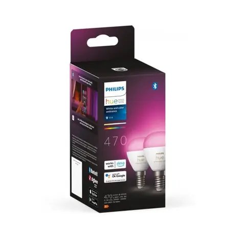 Philips HUE WACA LED Luster žárovka 5.1W sada 2ks / E14 / 470lm / 2000-6500K / stmívatelné / IP20