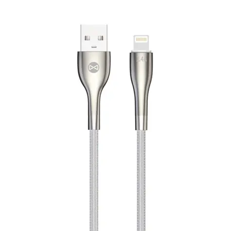 Forever Sleek Kabel USB-A (M) - Lightning (M) 1m bílá / 2.4 A 