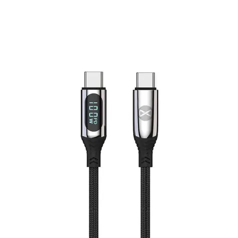 Forever LCD Kabel USB-C (M) - USB-C (M) 1m černá / 100W / LCD displej 