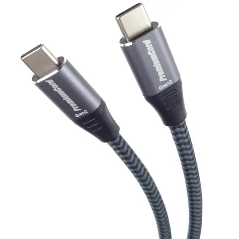 PremiumCord Prodlužovací kabel USB 3.2 (USB-C) samec na USB 3.2 GEN 2x2 (USB-C) samec / 5A / 100W / 20Gbs / 0.5m