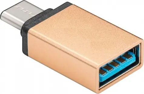 PremiumCord Adaptér USB-C samec - USB 3.0 A samice zlatá / OTG