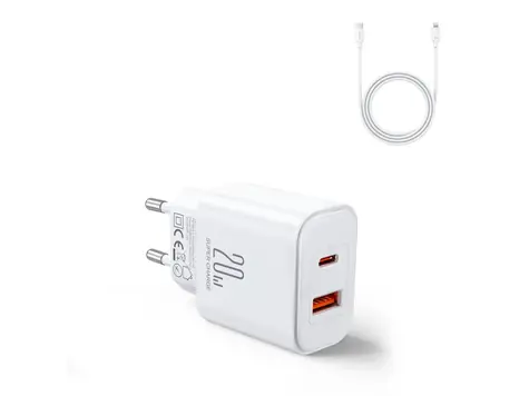 Joyroom JR-TCF05 bílá / Nabíjecí adaptér / 20W / kabel / 1x USB-A / 1x USB-C