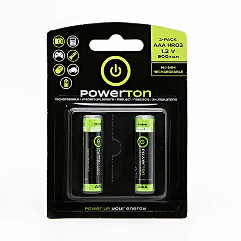 Powerton Nabíjecí Baterie AAA 900mAh 1.2V 2ks 
