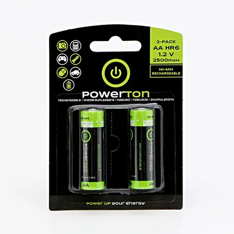 Powerton Nabíjecí Baterie AA 2500mAh 1.2V 2ks 
