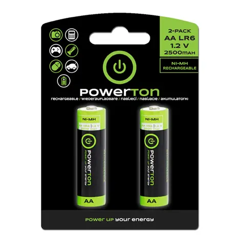 Powerton Nabíjecí Baterie AA 2500mAh 1.2V 20ks 