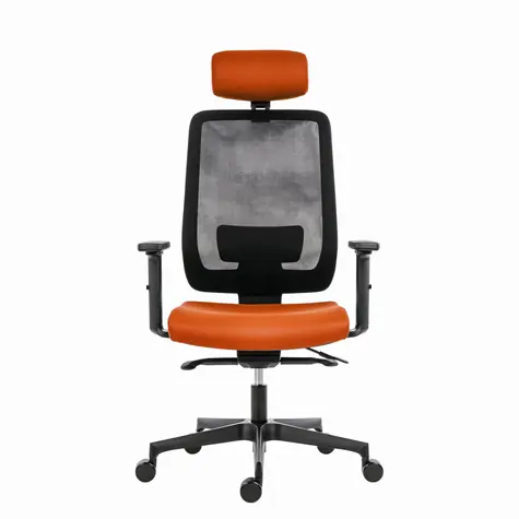 Powerton Lucie oranžová / Kancelářské ergonomické křeslo / nosnost 130 kg 