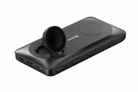 SWISSTEN 22013973 10000mAh černá / Power Bank / 22.5W / nabíjení Apple Watch / USB-A & USB-C & Lightning
