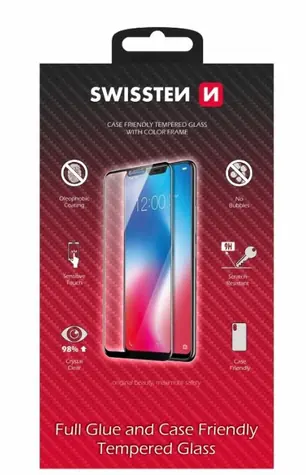 SWISSTEN FULL GLUE COLOR FRAME CASE FRIENDLY sklo pro SAMSUNG S918 GALAXY S24 ULTRA 5G černá
