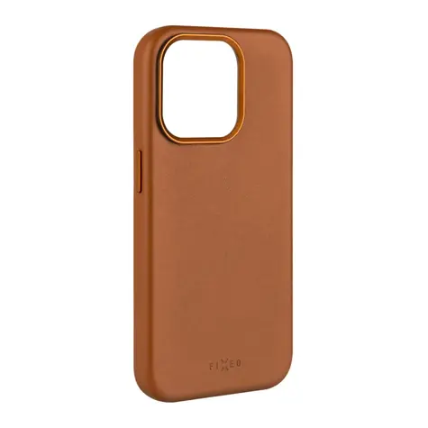 FIXED MagLeather Kožený zadní kryt s podporou MagSafe pro Apple iPhone 15 Pro Max hnědá