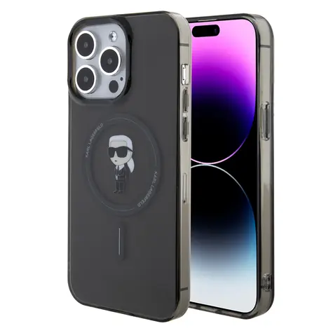 Karl Lagerfeld IML Ikonik MagSafe Zadní Kryt pro Apple iPhone 15 Pro Max černá