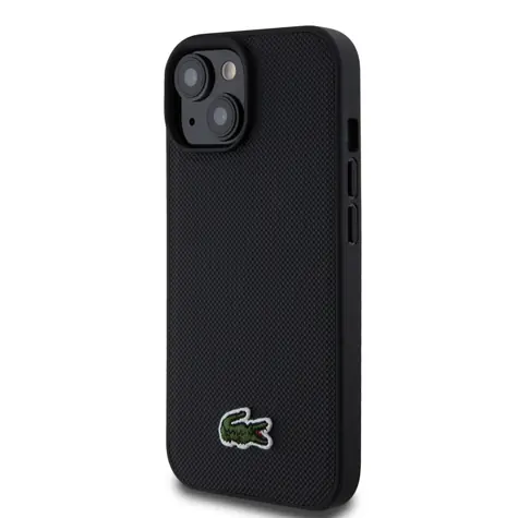 Lacoste Iconic Petit Pique Woven Logo Magsafe Zadní Kryt pro Apple iPhone 15 černá