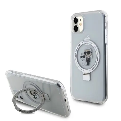Karl Lagerfeld Ringstand Karl and Choupette MagSafe Zadní Kryt pro Apple iPhone 11 bílá