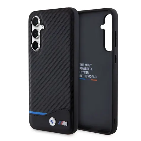 BMW M PU Carbon Blue Line Zadní Kryt pro Samsung Galaxy S23 FE černá